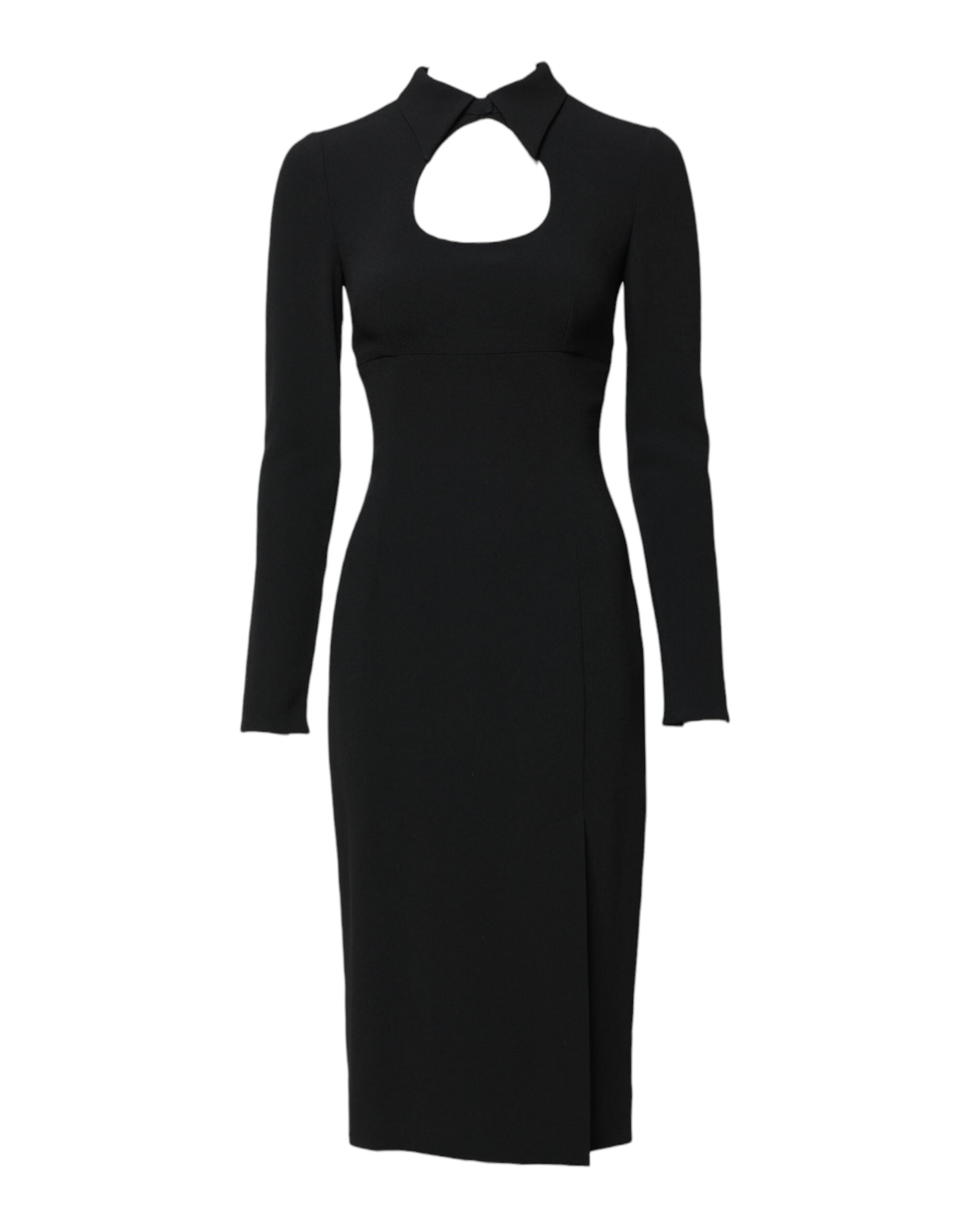 Dolce & Gabbana Black Long Sleeves Bodycon Sheath Midi Dress