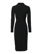 Dolce & Gabbana Black Long Sleeves Bodycon Sheath Midi Dress