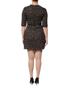Dolce & Gabbana Brown Tweed Short Sleeves A-line Mini Dress