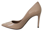 Dolce & Gabbana Beige Patent Leather Stiletto Heel Pumps