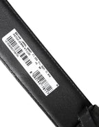 Dolce & Gabbana Black White Leather DG Metal Buckle Belt