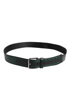 Dolce & Gabbana Green Black Polyester DG Logo Buckle Belt