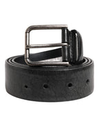 Dolce & Gabbana Black Classic Leather Metal Buckle Belt