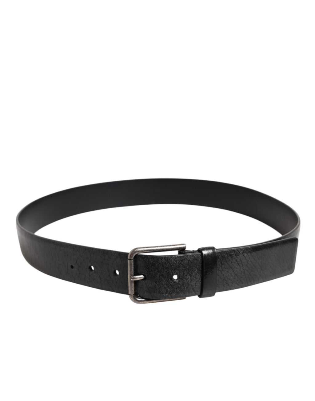 Dolce & Gabbana Black Classic Leather Metal Buckle Belt