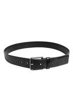 Dolce & Gabbana Black Classic Leather Metal Buckle Belt