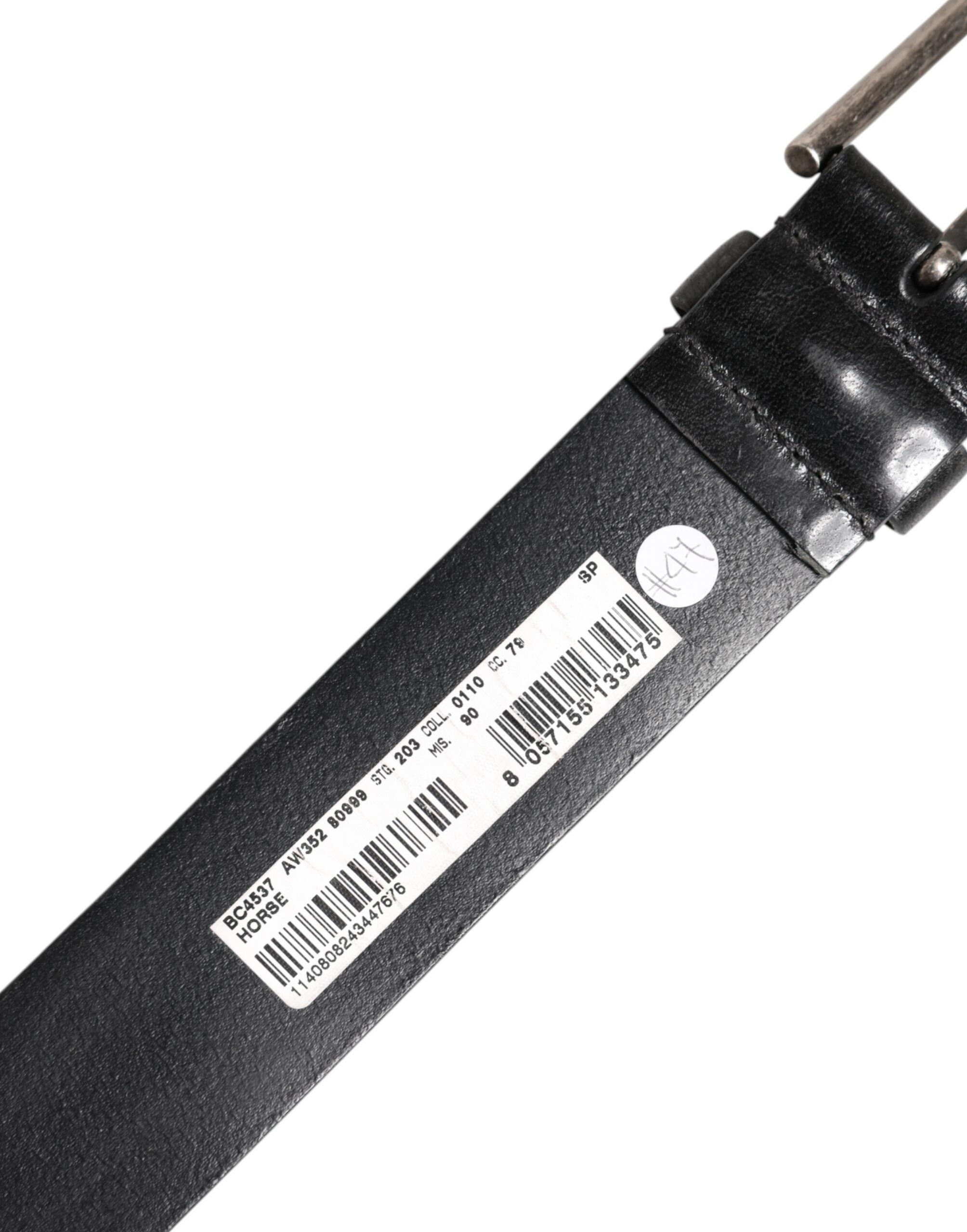 Dolce & Gabbana Black Classic Leather Metal Buckle Belt