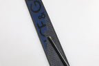 Dolce & Gabbana Black Blue DG Logo Silver Metal Buckle Belt