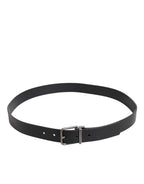 Dolce & Gabbana Black Classic Leather Metal Buckle Belt