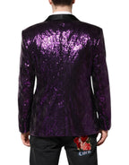 Dolce & Gabbana Purple SICILIA Sequin Embellish Coat Jacket