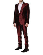 Dolce & Gabbana Bordeaux Silk 2 Piece Single Breasted Suit
