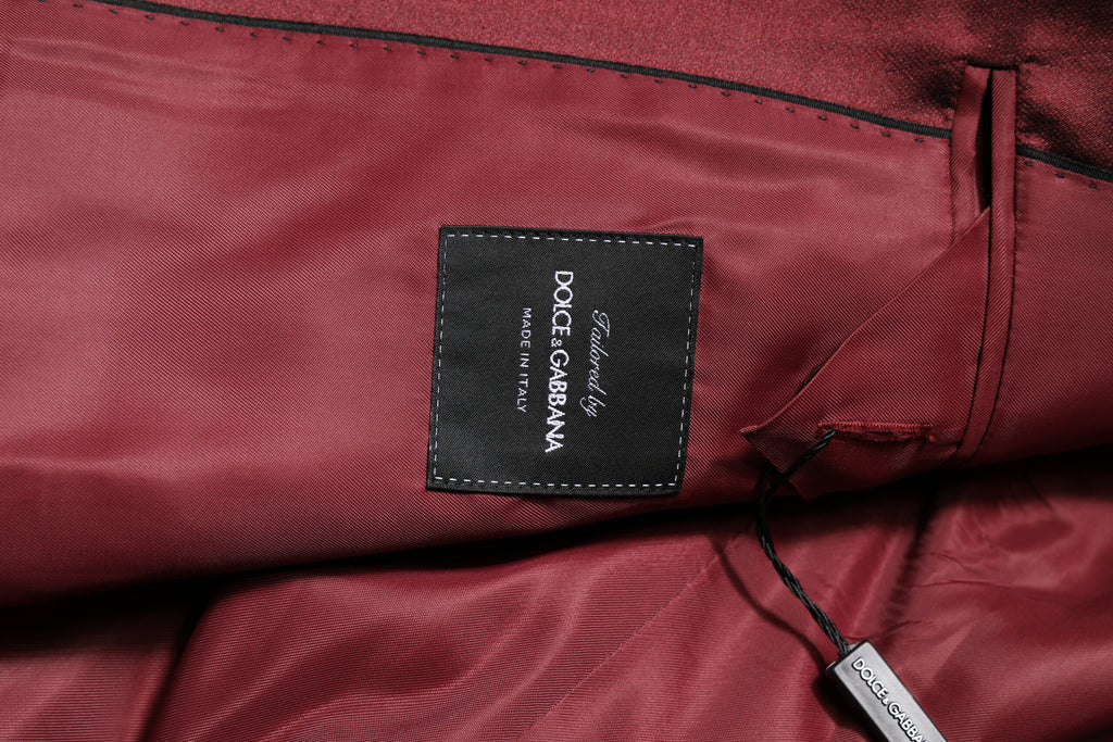 Dolce & Gabbana Bordeaux Silk 2 Piece Single Breasted Suit