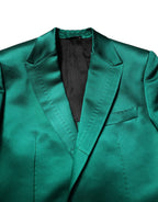 Dolce & Gabbana Green Silk 3 Piece Single Breasted Suit