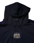 Dolce & Gabbana Black Crown Cotton Hooded Sweatshirt Sweater