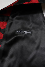 Dolce & Gabbana Red Black Stripe Dress Formal Waistcoat Vest
