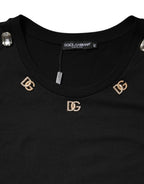 Dolce & Gabbana Black DG Embellished Sleeveless Tank Top