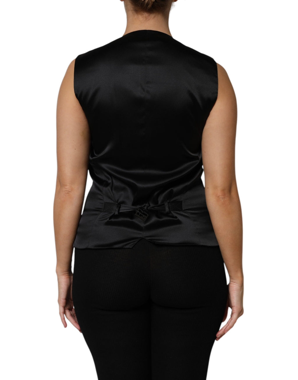 Dolce & Gabbana Silver Floral Jacquard Sleeveless Vest Top