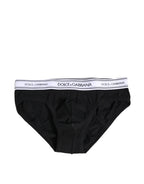 Dolce & Gabbana Black Cotton Stretch Regular Brief Underwear