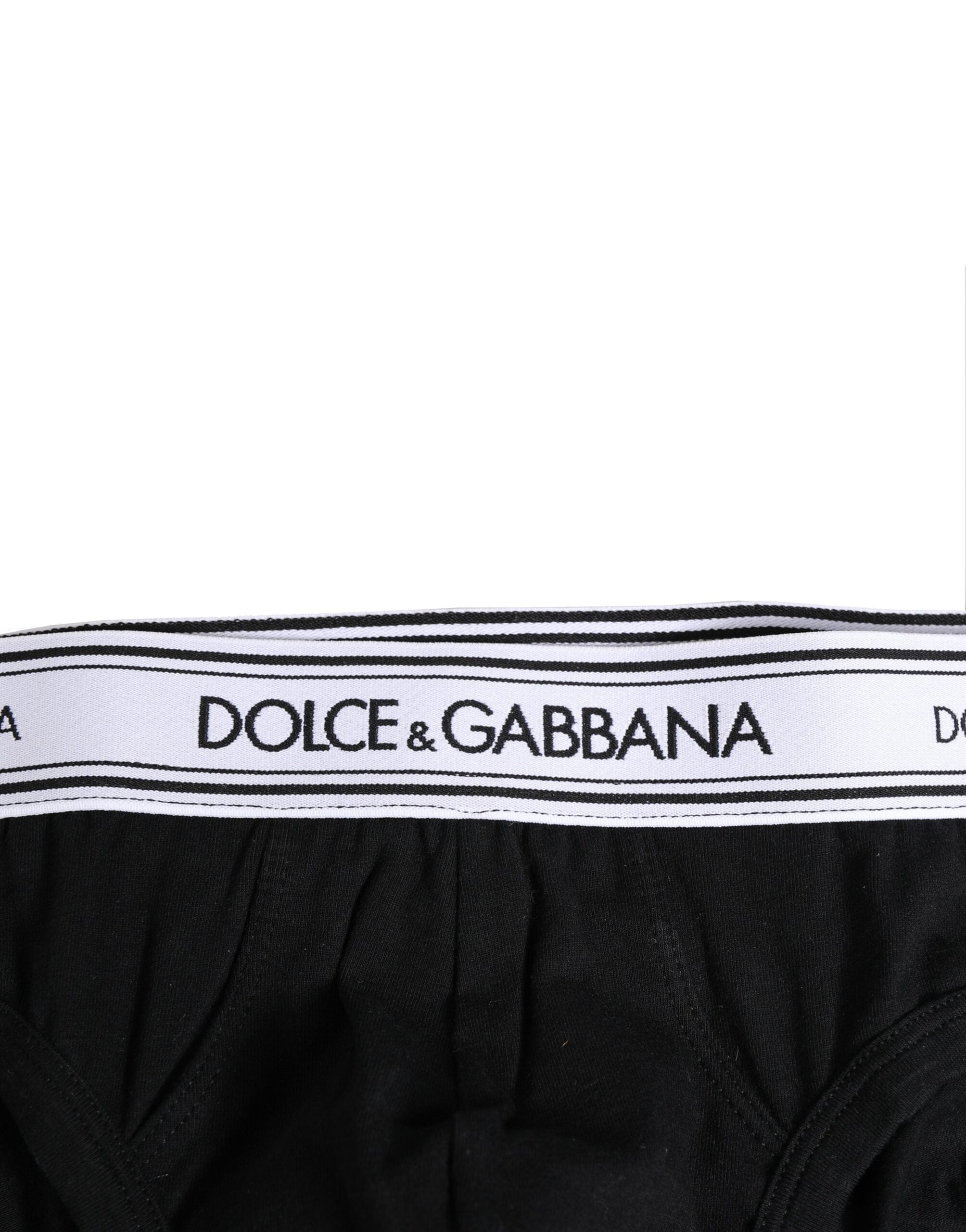 Dolce & Gabbana Black Cotton Stretch Regular Brief Underwear