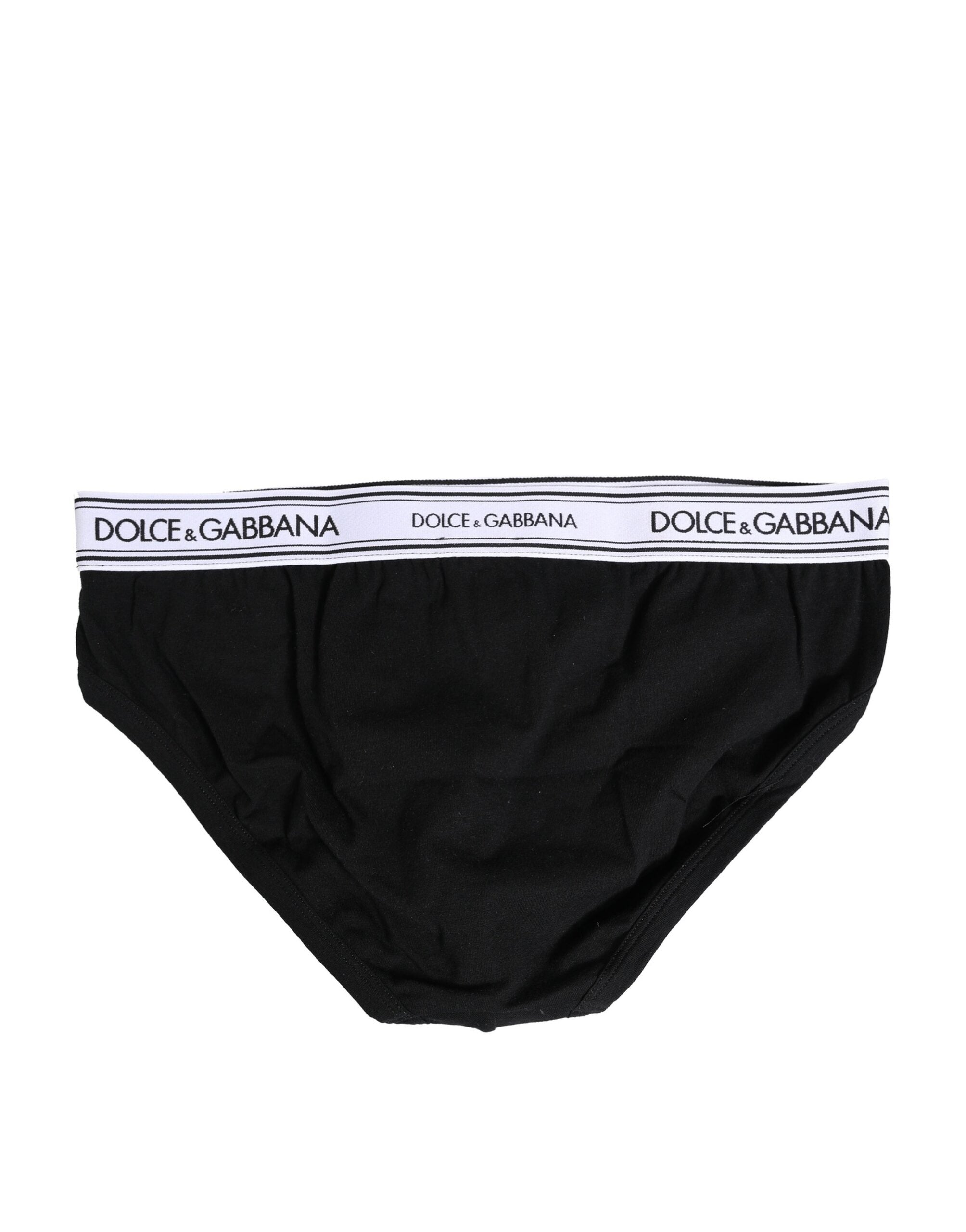 Dolce & Gabbana Black Cotton Stretch Regular Brief Underwear
