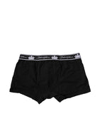 Dolce & Gabbana Black Cotton Stretch Regular Boxer Underwear