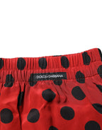 Dolce & Gabbana Red Silk Polka Dot Boxer Shorts Underwear