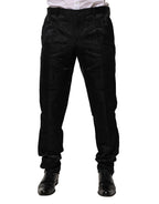 Dolce & Gabbana Black Cotton DG Crown Dress Pants