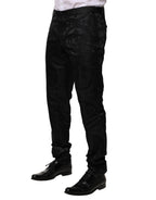 Dolce & Gabbana Black Cotton DG Crown Dress Pants