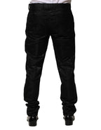Dolce & Gabbana Black Cotton DG Crown Dress Pants