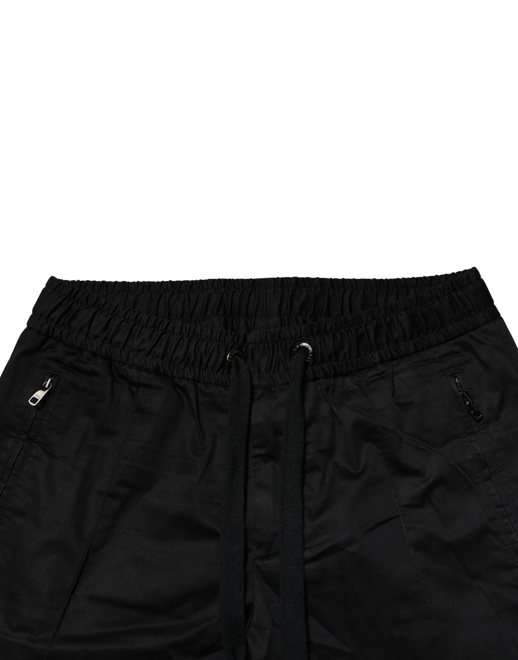 Dolce & Gabbana Black Cotton Mid Waist Jogger Pants