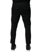 Dolce & Gabbana Black Cotton Mid Waist Jogger Pants