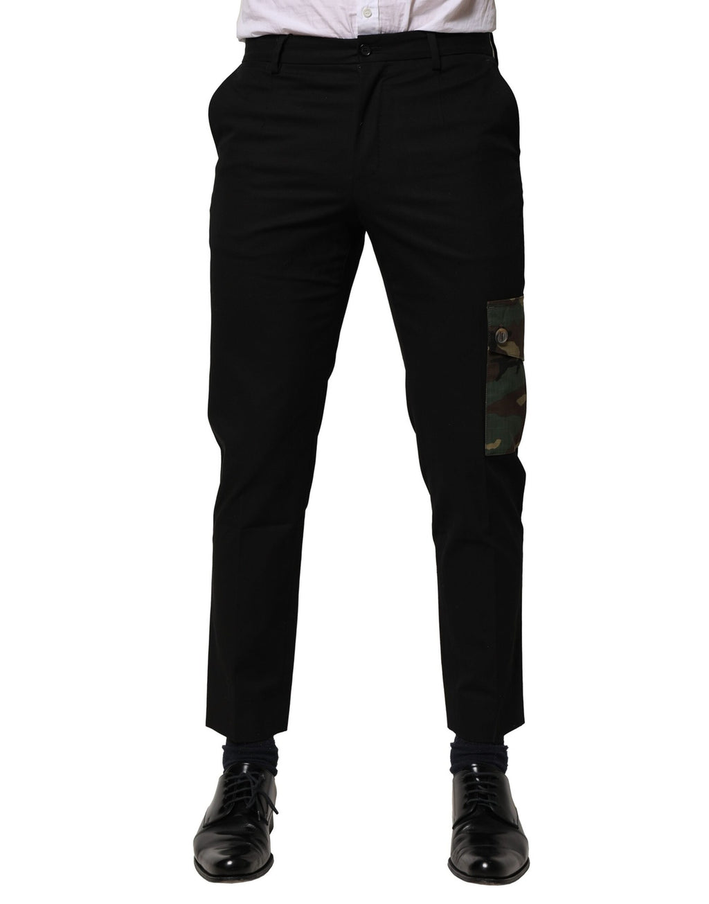 Dolce & Gabbana Black Cotton Cargo Dress Men Pants