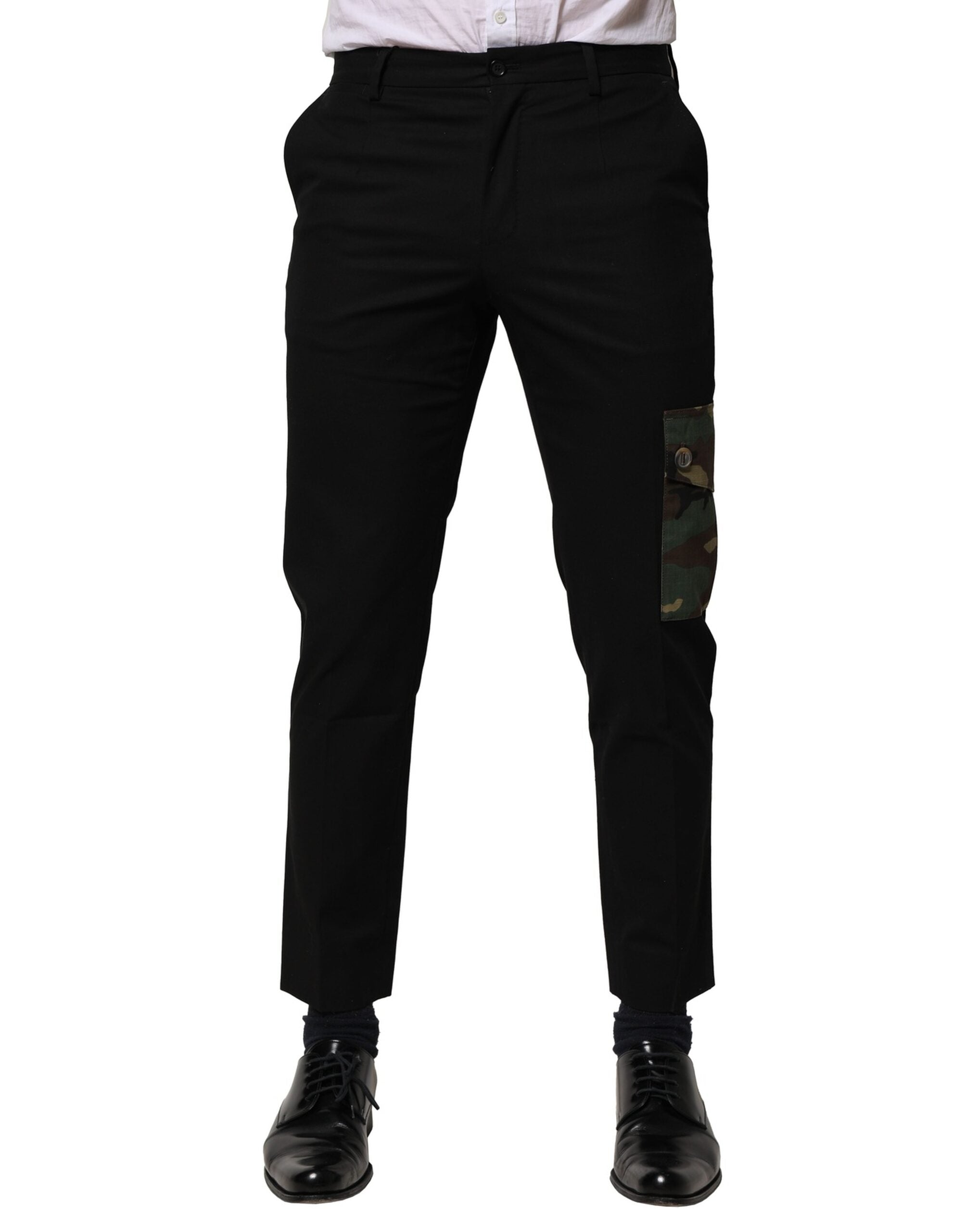Dolce & Gabbana Black Cotton Cargo Dress Men Pants