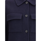 Brunello Cucinelli Blue Fleece Wool Coat