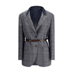 Brunello Cucinelli Gray Fleece Wool Blazer