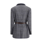 Brunello Cucinelli Gray Fleece Wool Blazer