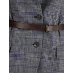 Brunello Cucinelli Gray Fleece Wool Blazer