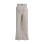 Brunello Cucinelli White Viscose Casual Pants