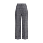 Brunello Cucinelli Gray Fleece Wool Casual Pants