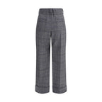 Brunello Cucinelli Gray Fleece Wool Casual Pants