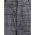 Brunello Cucinelli Gray Fleece Wool Casual Pants
