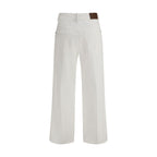 Brunello Cucinelli White Cotton Straight-Leg Jeans