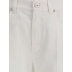 Brunello Cucinelli White Cotton Straight-Leg Jeans