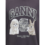 Ganni Gray Cotton Sweatshirt