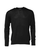 Dolce & Gabbana Black Cotton DG Logo Men Sweatshirt Sweater