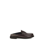 Brunello Cucinelli Brown Calf Leather Bos Taurus Slip-On Loafers