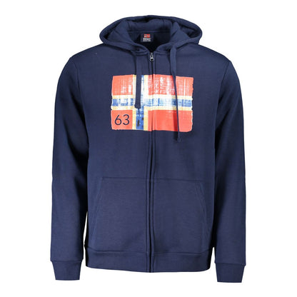 Norway 1963 Blue Cotton Men's Hooded Sweater
