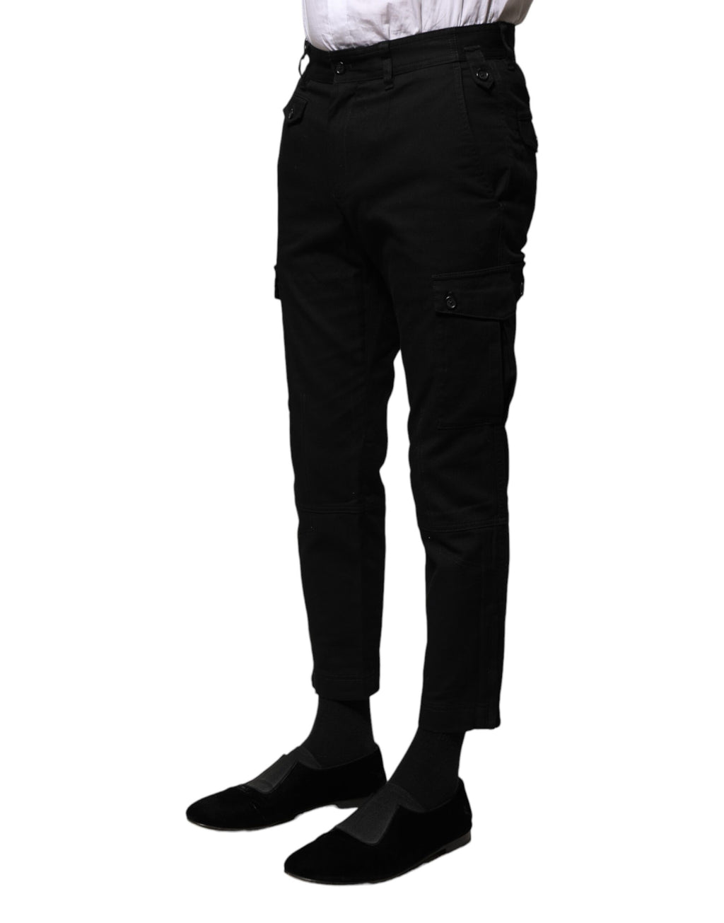 Dolce & Gabbana Black Cotton Formal Men Cropped Pants