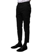 Dolce & Gabbana Black Cotton Formal Men Cropped Pants