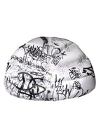 Dolce & Gabbana White Polyester Printed Hood Quilted Hat