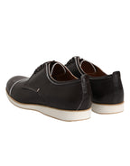 Pollini Dark Brown Leather Derby Lace Up Dress Formal Shoes